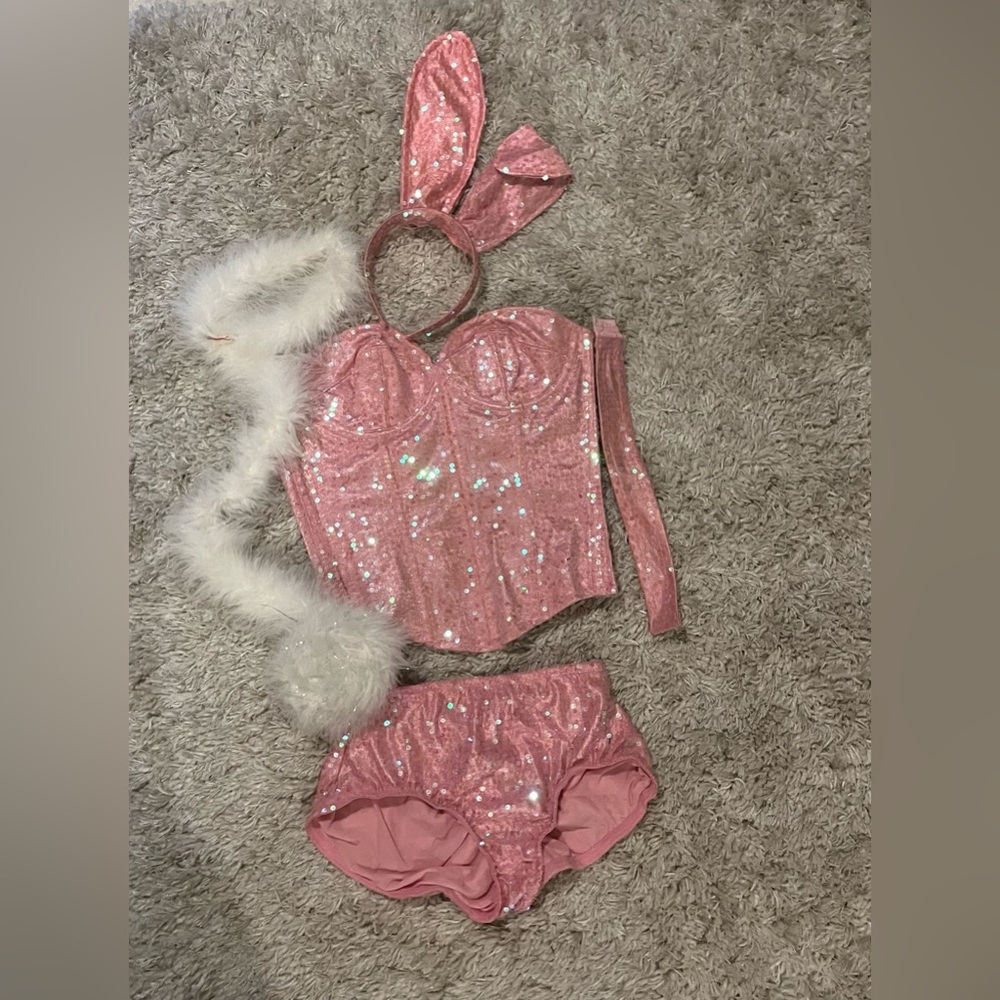 Starline sparkly Pink Bunny Costume corset Halloween FOR KRISTIN